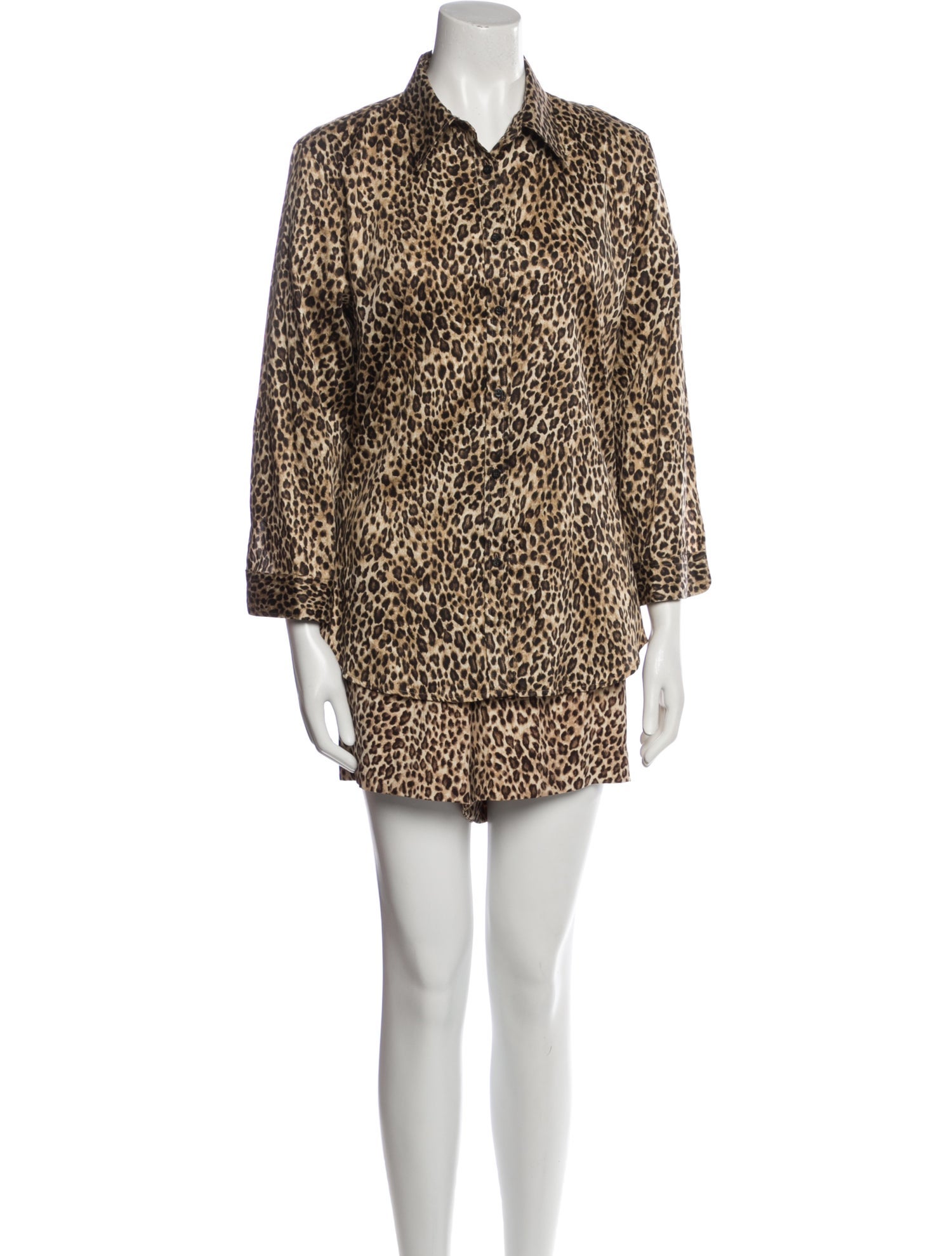 Lauren Ralph Lauren Silk Animal Print Short Set