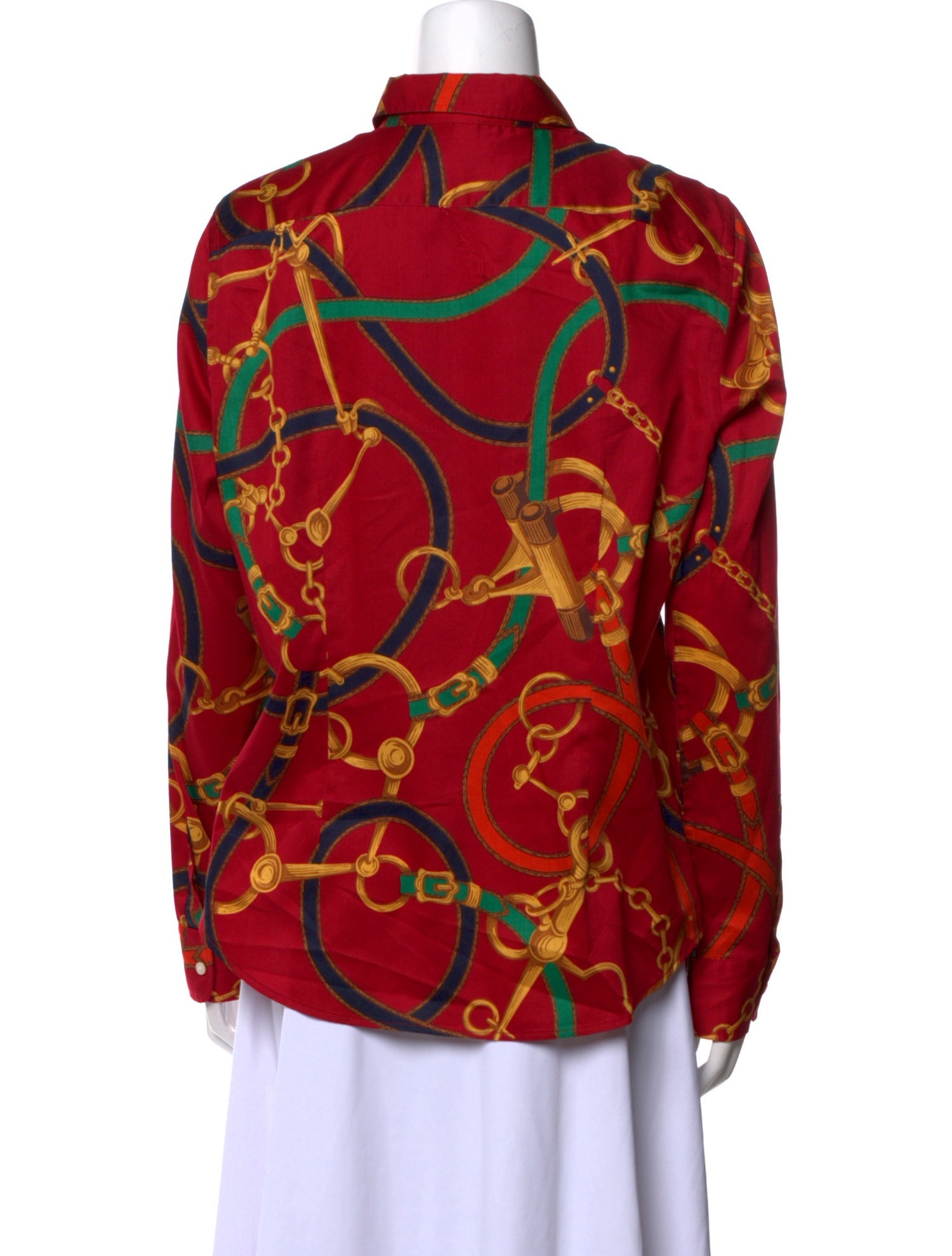 Lauren Ralph Lauren Printed Long Sleeve Button-Up Top