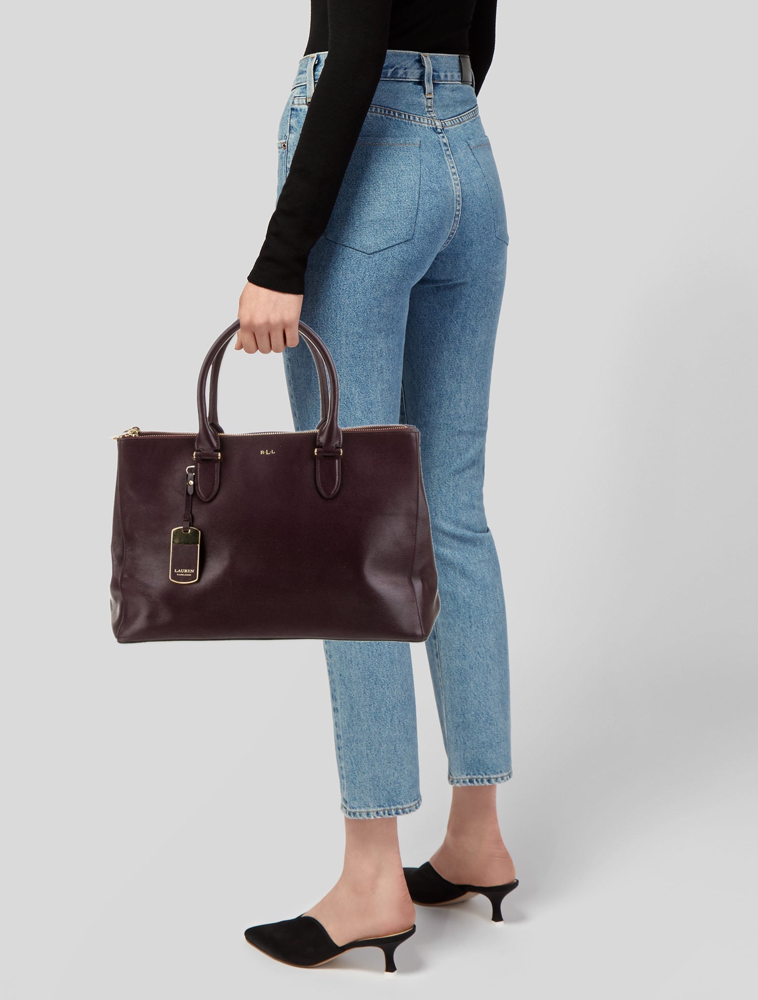 Lauren Ralph Lauren Leather Top Handle Bag