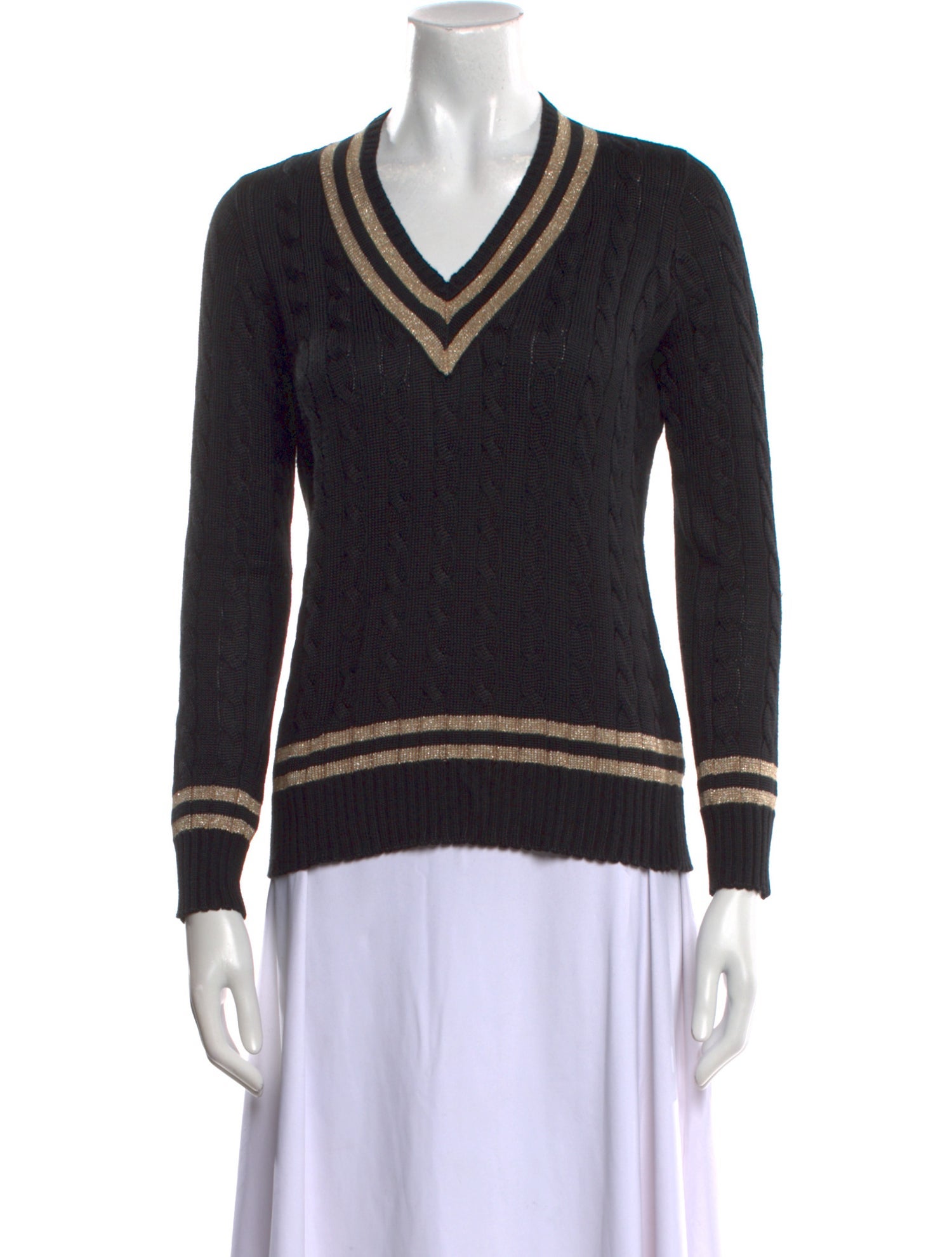 Lauren Ralph Lauren Graphic Print V-Neck Sweater