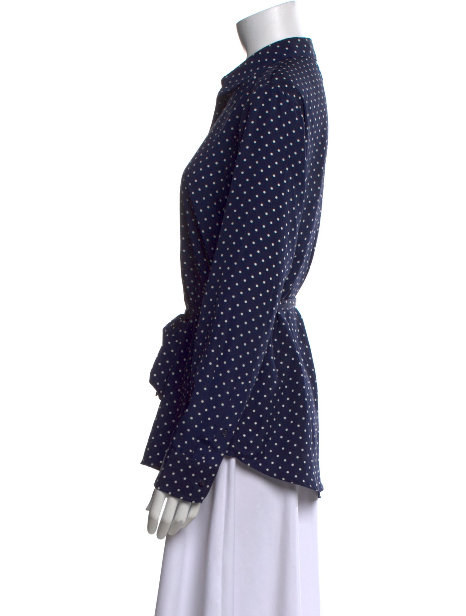 Lauren Ralph Lauren Polka Dot Print Long Sleeve Button-Up Top