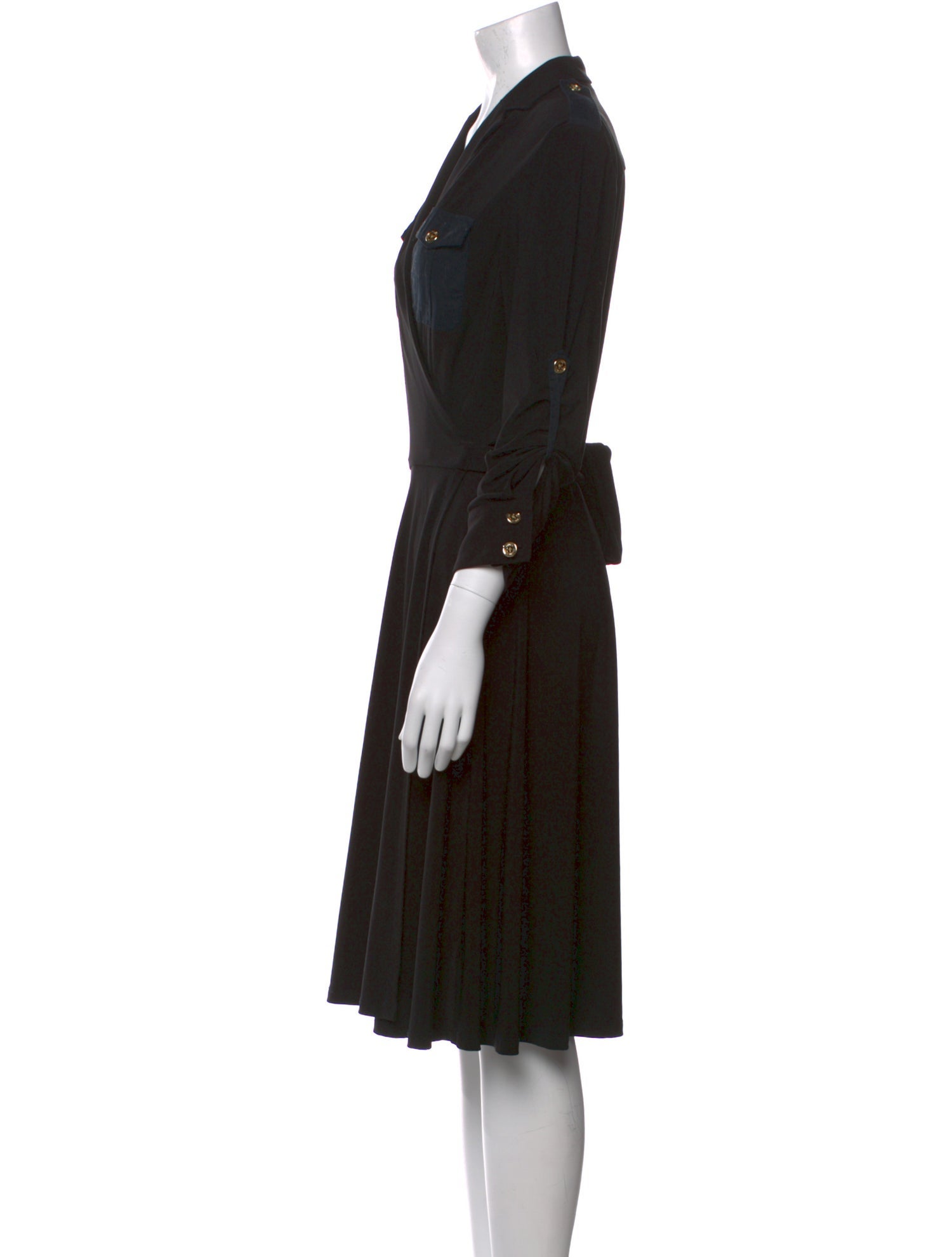 Lauren Ralph Lauren V-Neck Midi Length Dress