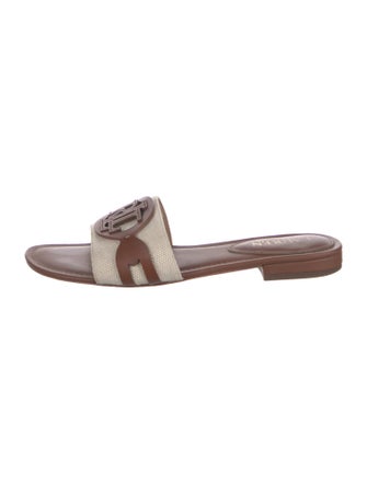 Lauren Ralph Lauren Leather Cutout Accent Slides