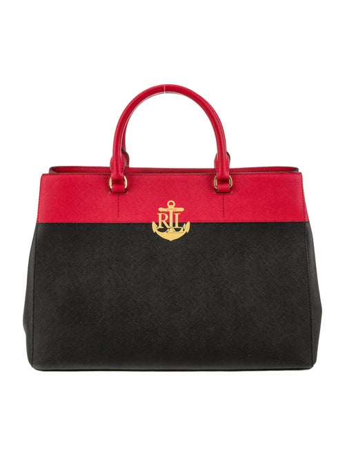 Lauren Ralph Lauren Saffiano Leather Top Handle Bag