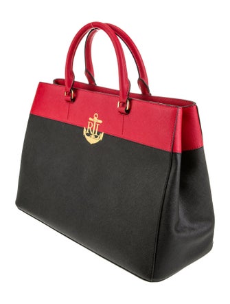 Lauren Ralph Lauren Saffiano Leather Top Handle Bag