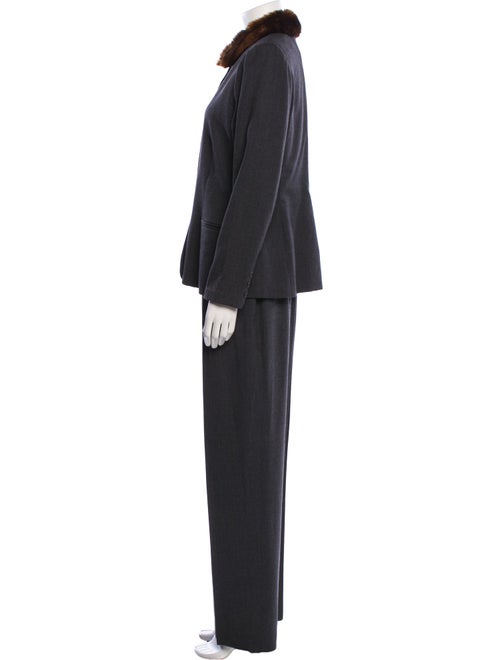 Lauren Ralph Lauren Wool Faux Fur Trim Pantsuit