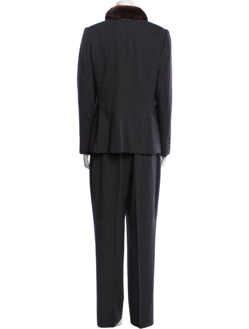 Lauren Ralph Lauren Wool Faux Fur Trim Pantsuit