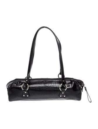 Lauren Ralph Lauren Embossed Leather Shoulder Bag