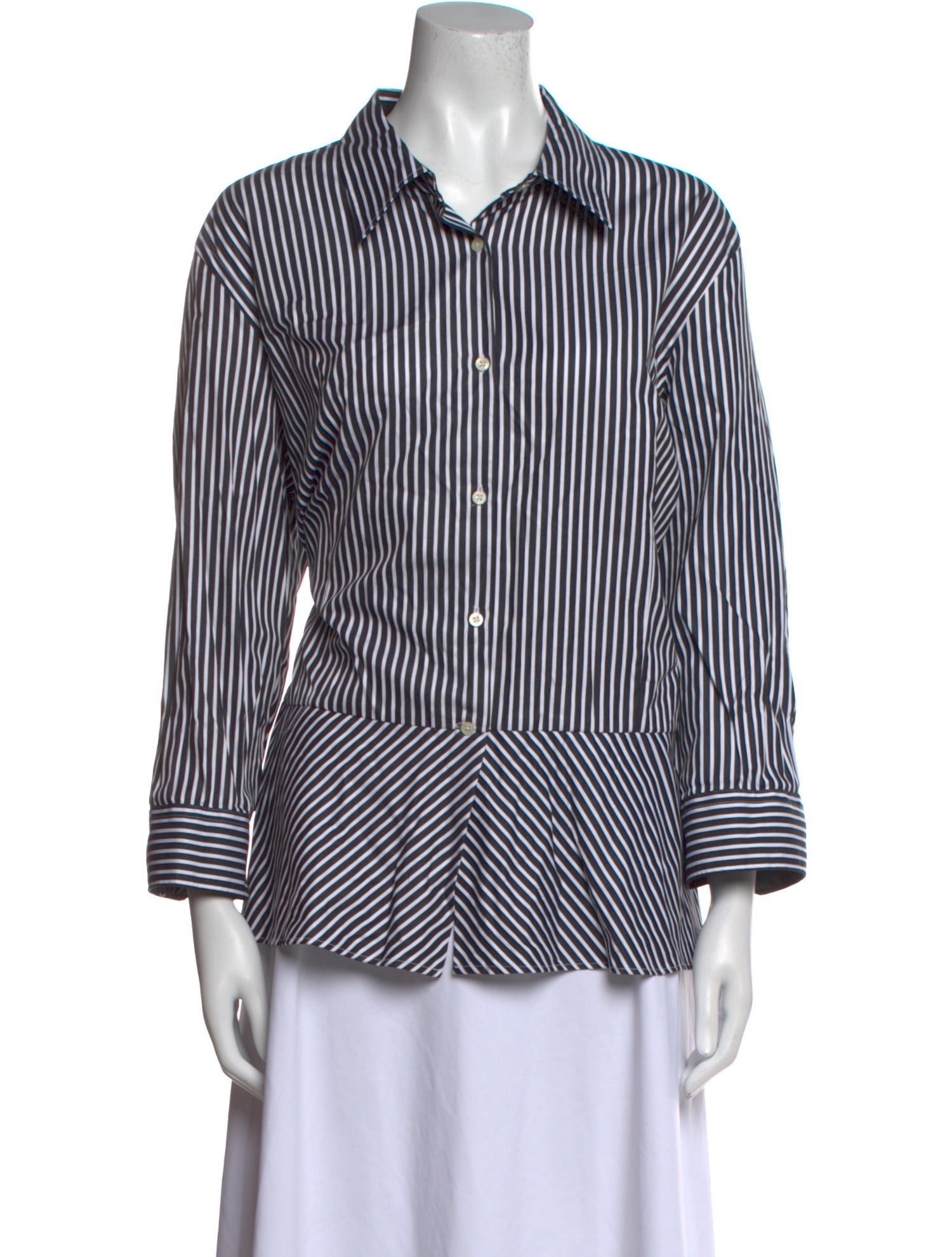 Lauren Ralph Lauren Striped Long Sleeve Button-Up Top