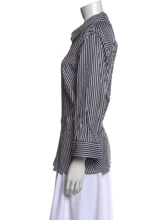 Lauren Ralph Lauren Striped Long Sleeve Button-Up Top