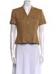 Lauren Ralph Lauren Linen Short Sleeve Crop Top