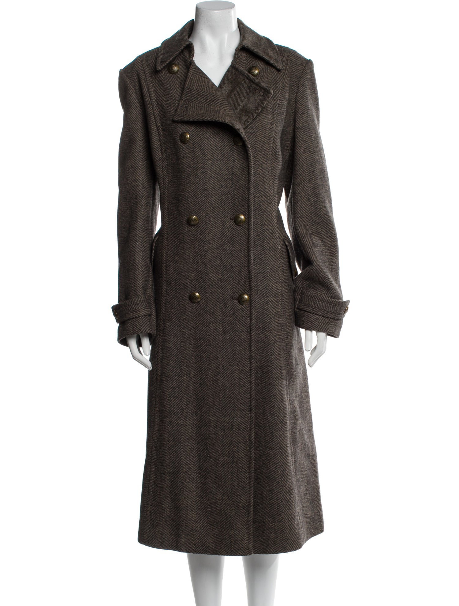 Lauren Ralph Lauren Wool Printed Trench Coat