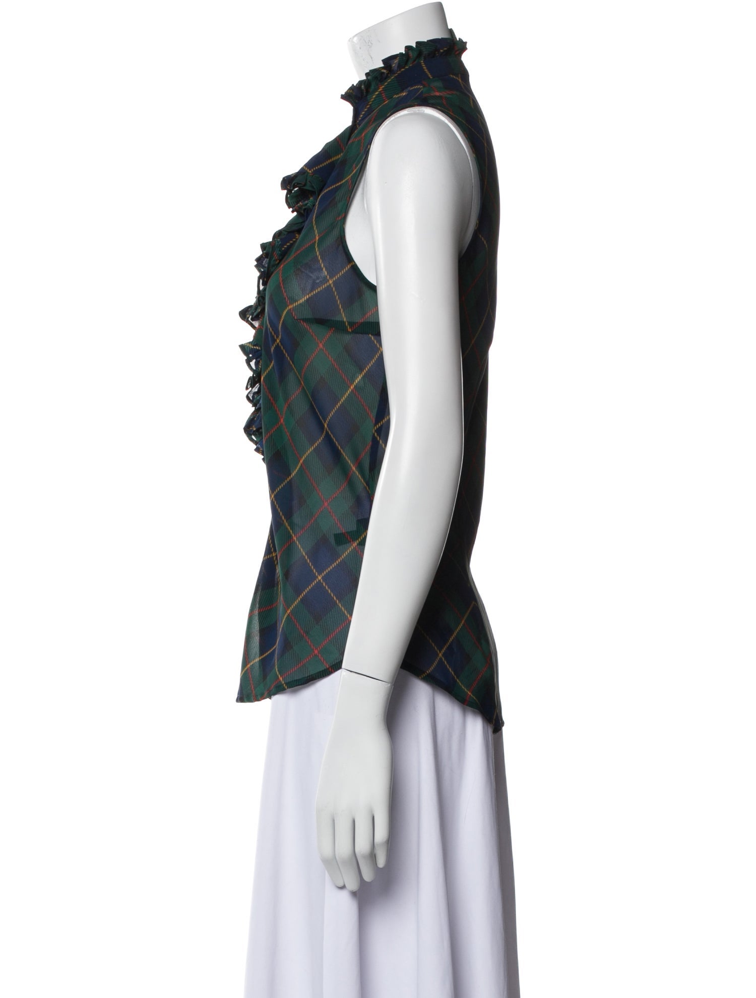 Lauren Ralph Lauren Silk Plaid Print Blouse