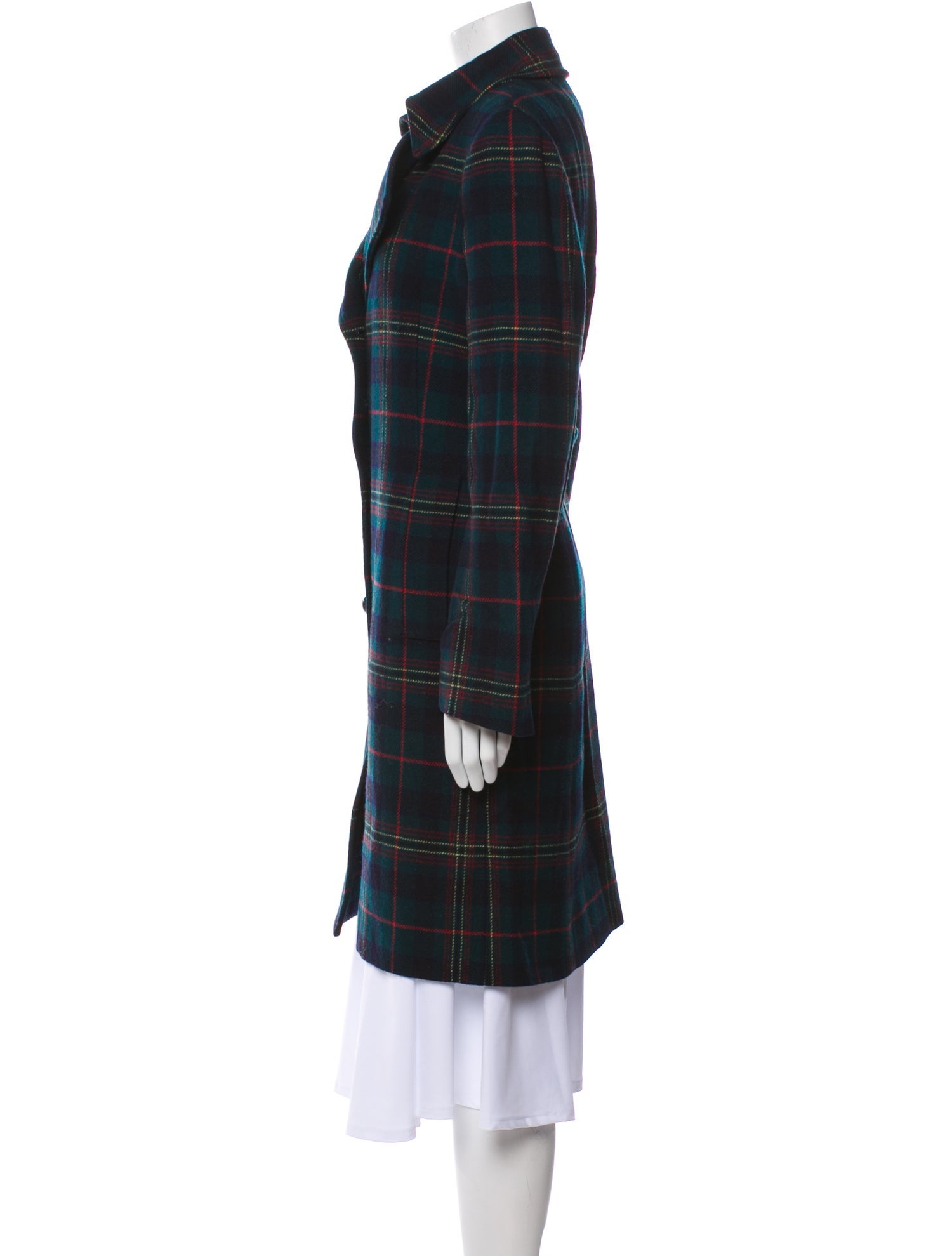 Lauren Ralph Lauren Wool Plaid Print Peacoat