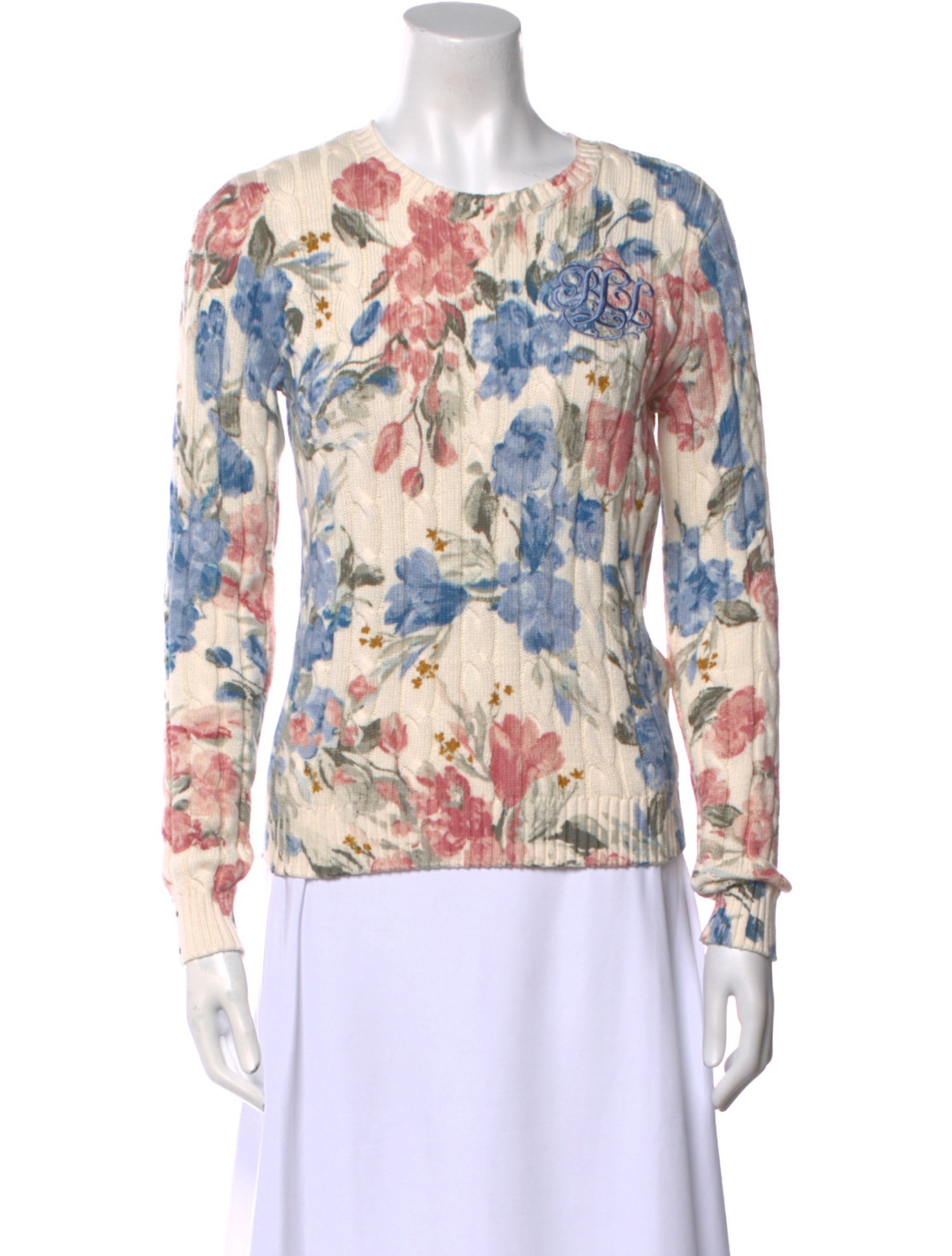 Lauren Ralph Lauren Floral Print Scoop Neck Sweater