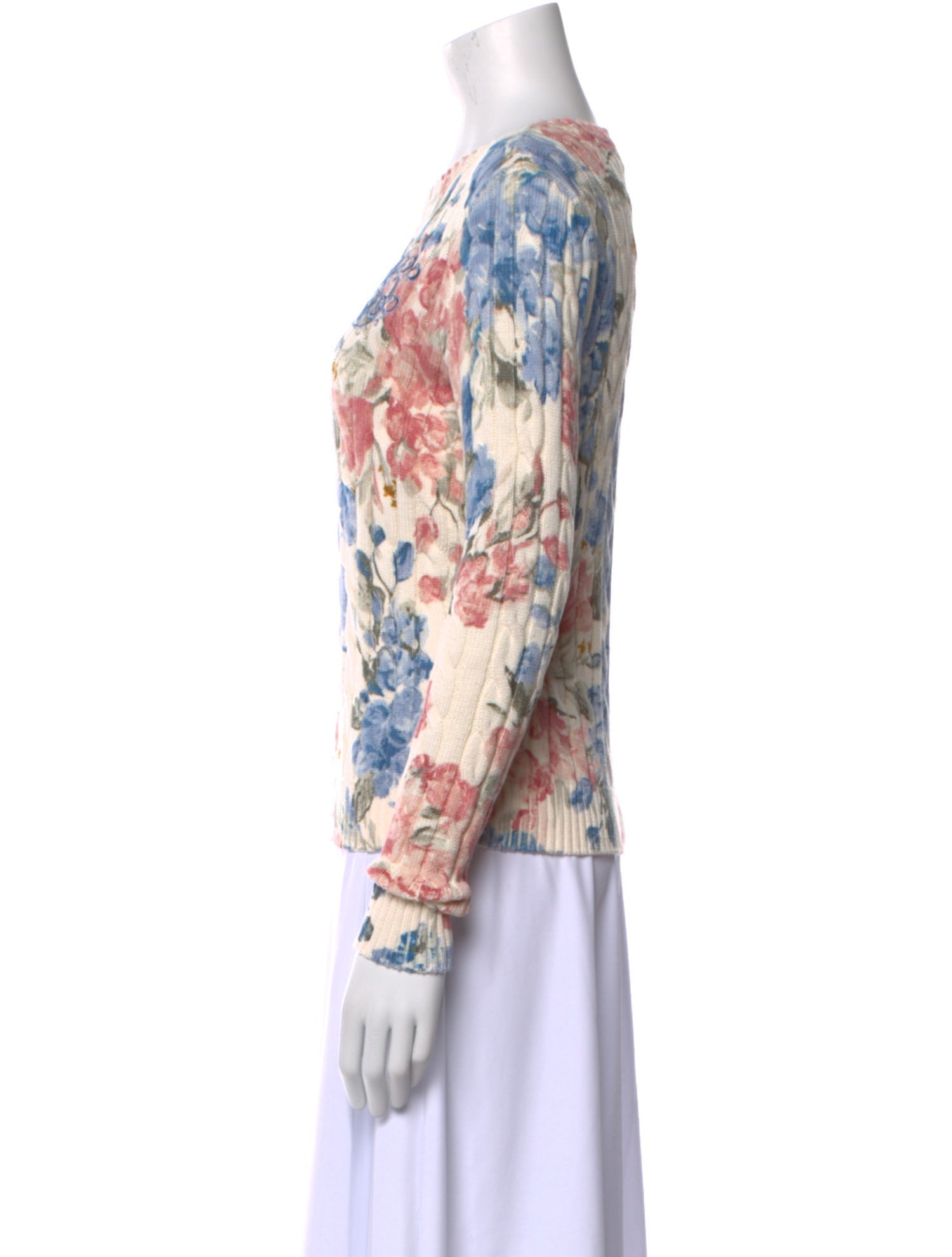 Lauren Ralph Lauren Floral Print Scoop Neck Sweater