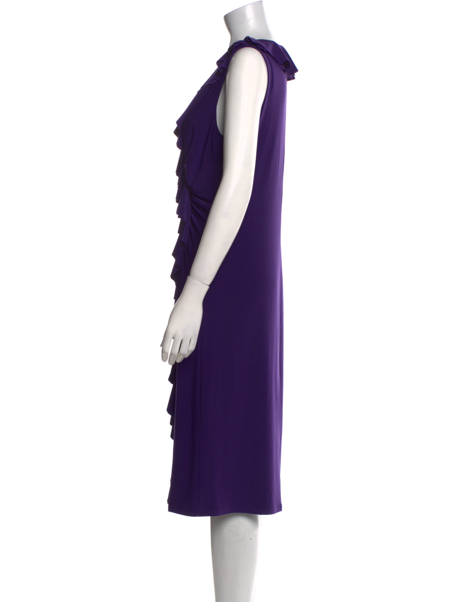 Lauren Ralph Lauren V-Neck Midi Length Dress