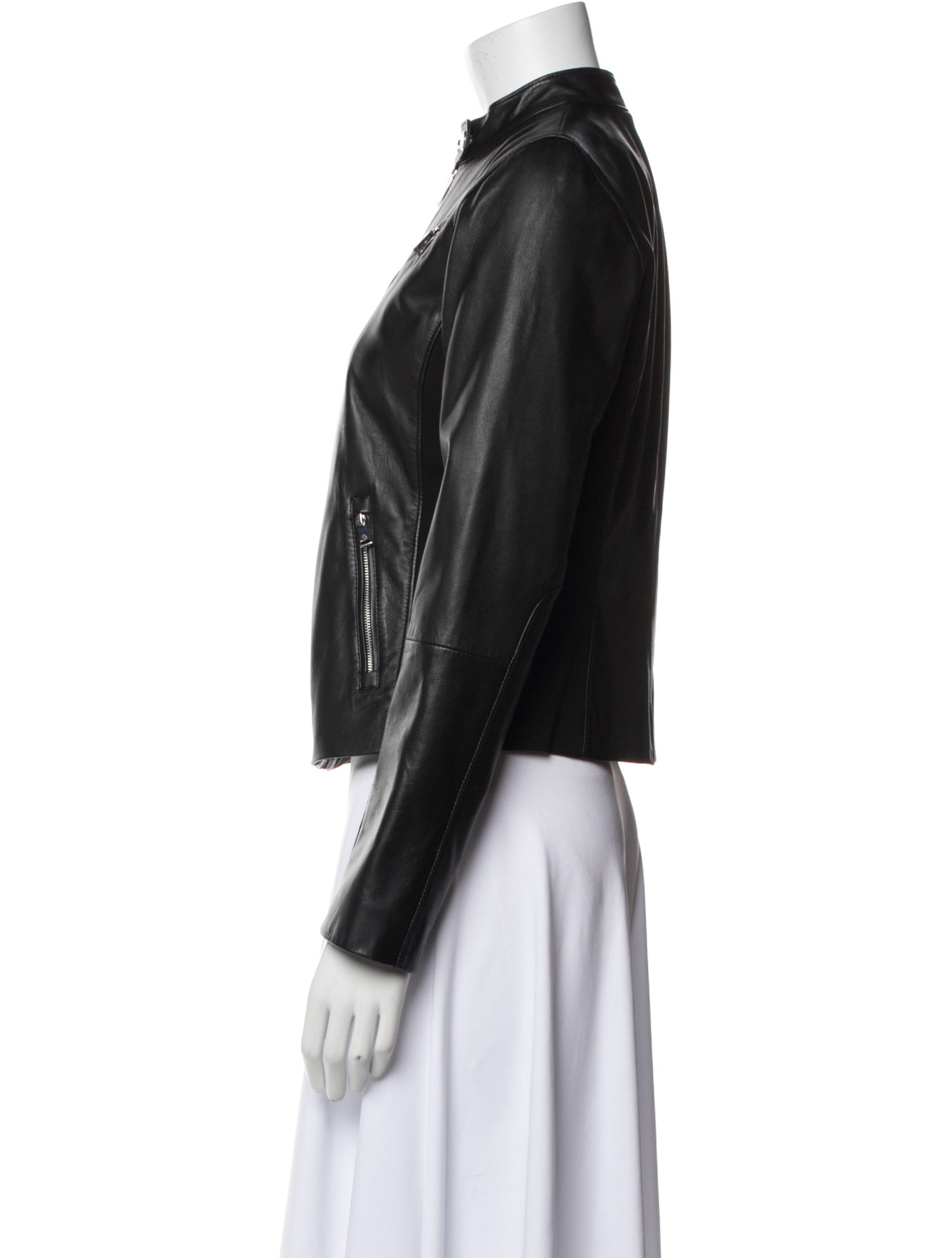 Lauren Ralph Lauren Lamb Leather Biker Jacket