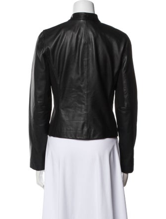 Lauren Ralph Lauren Lamb Leather Biker Jacket