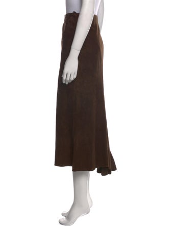 Lauren Ralph Lauren Suede Midi Length Skirt