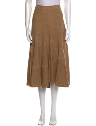 Lauren Ralph Lauren Suede Midi Length Skirt