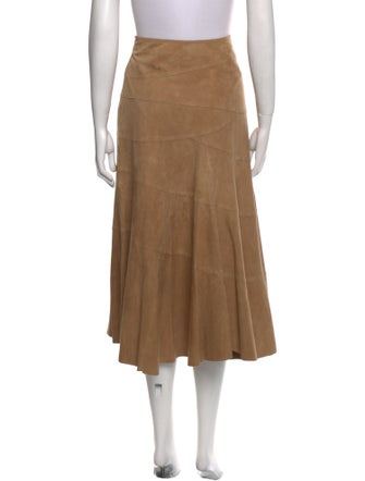 Lauren Ralph Lauren Suede Midi Length Skirt