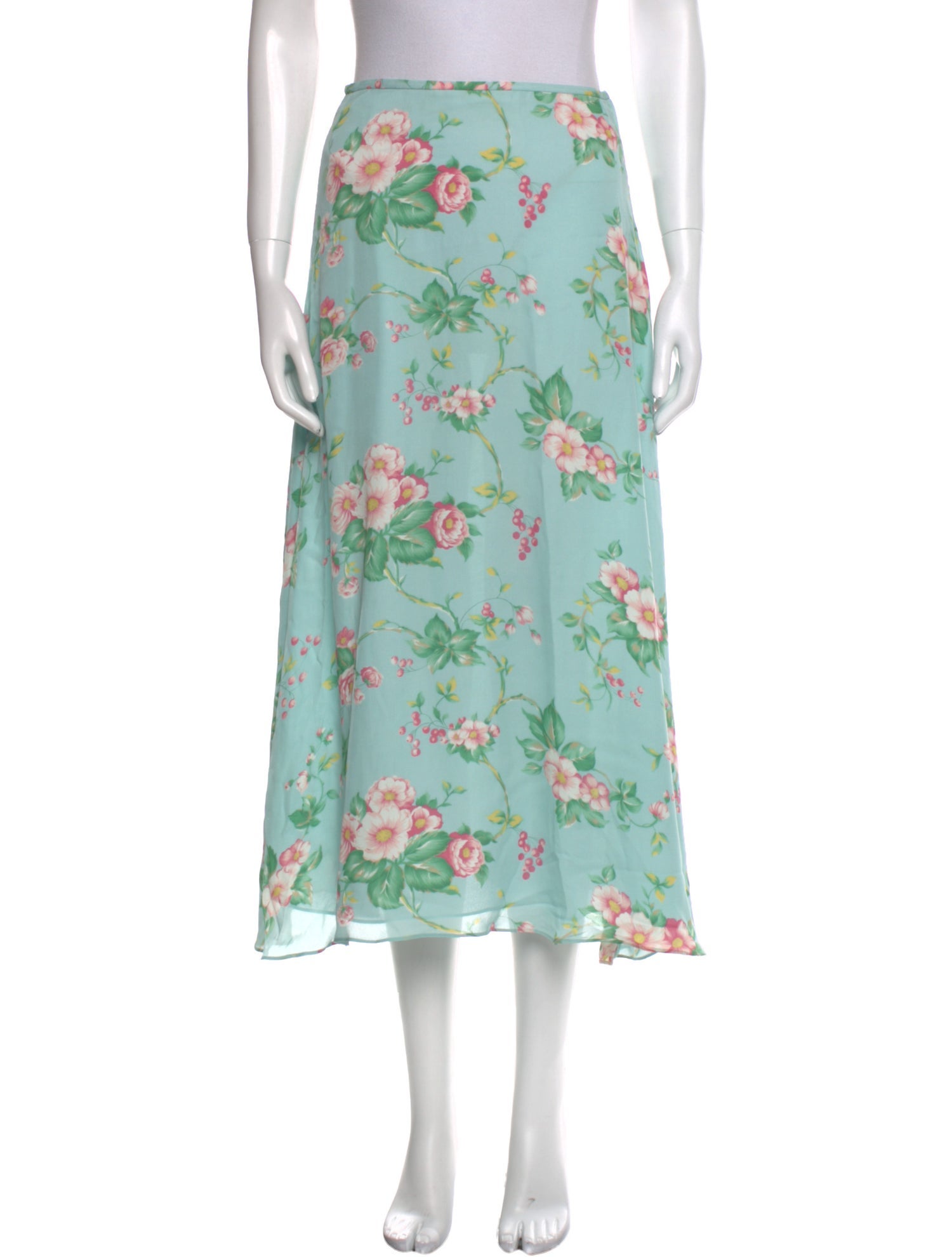 Lauren Ralph Lauren Silk Midi Length Skirt