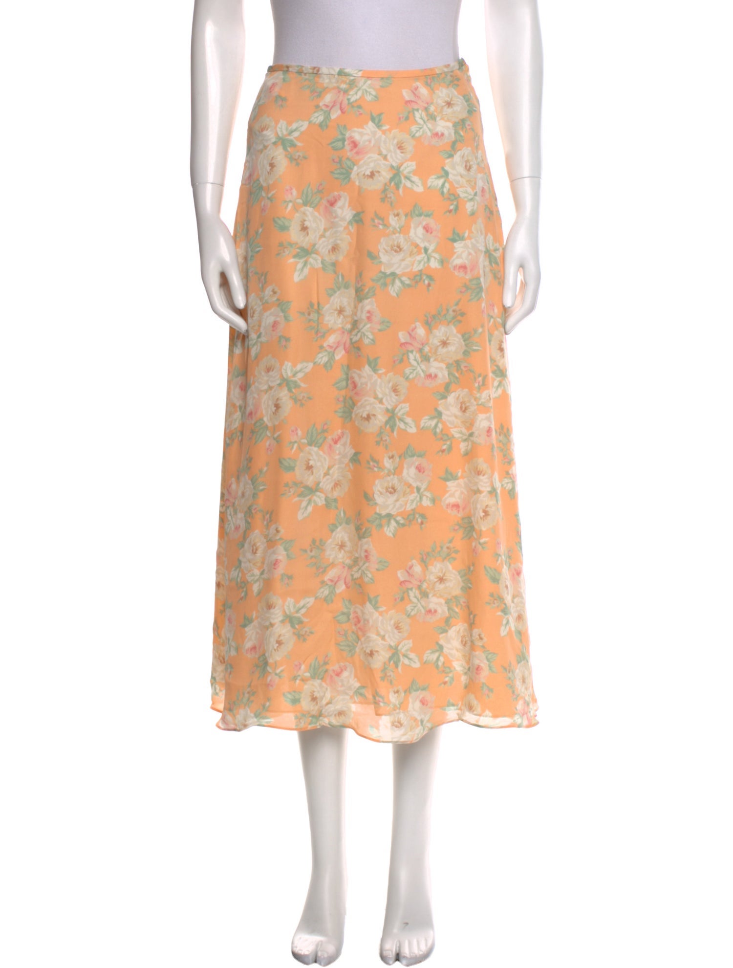 Lauren Ralph Lauren Silk Midi Length Skirt