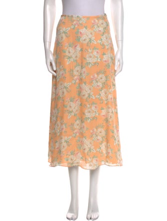 Lauren Ralph Lauren Silk Midi Length Skirt