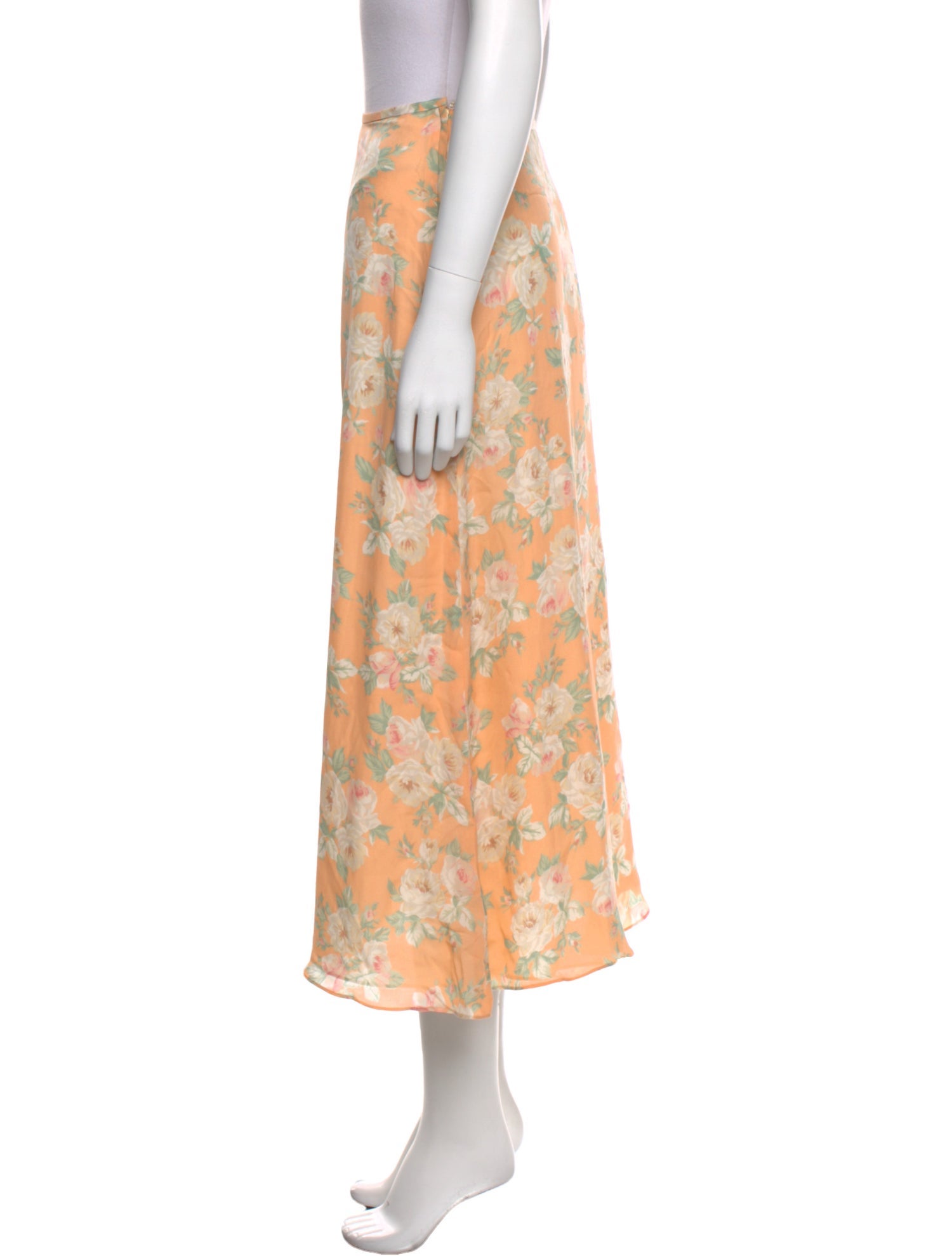 Lauren Ralph Lauren Silk Midi Length Skirt