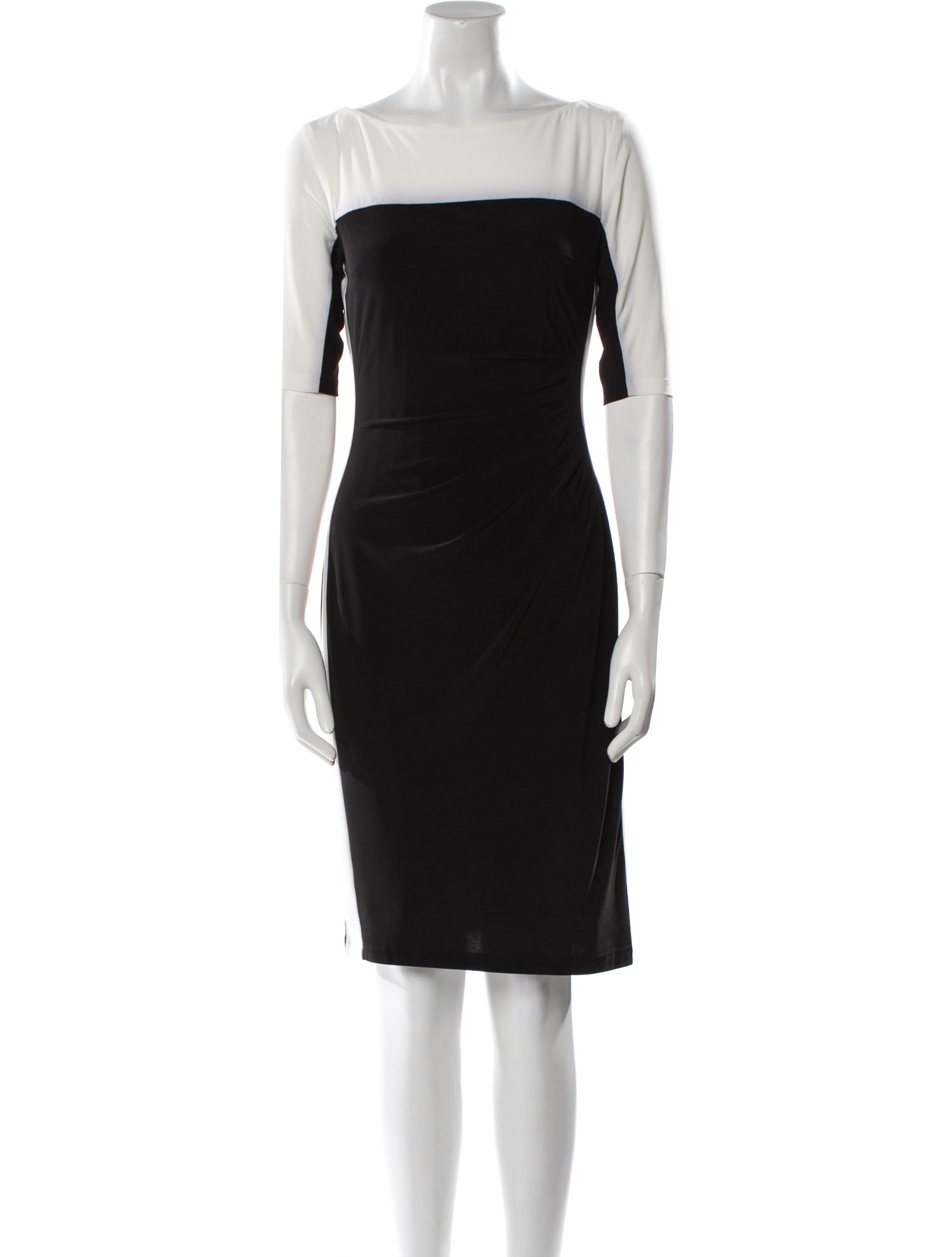 Lauren Ralph Lauren Bateau Neckline Knee-Length Dress