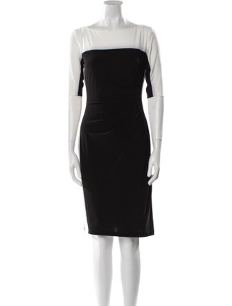 Lauren Ralph Lauren Bateau Neckline Knee-Length Dress