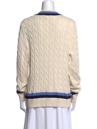 Lauren Ralph Lauren Striped V-Neck Sweater