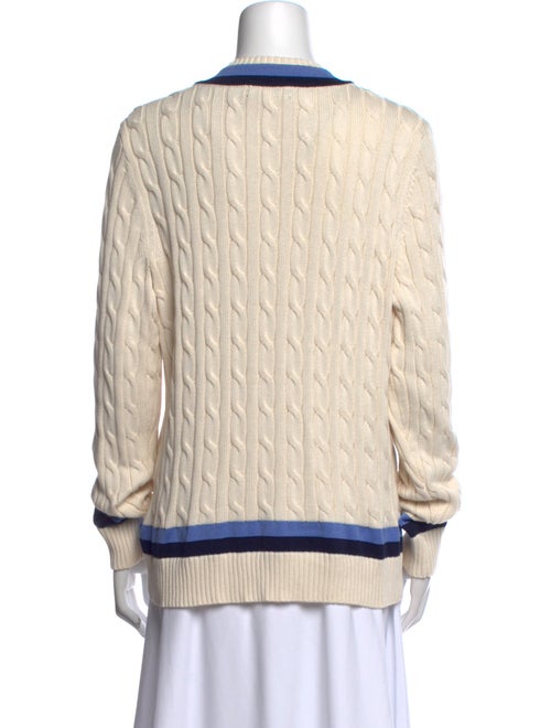 Lauren Ralph Lauren Striped V-Neck Sweater