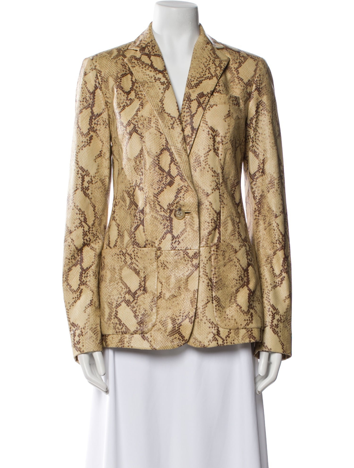 Lauren Ralph Lauren Lamb Leather Animal Print Blazer