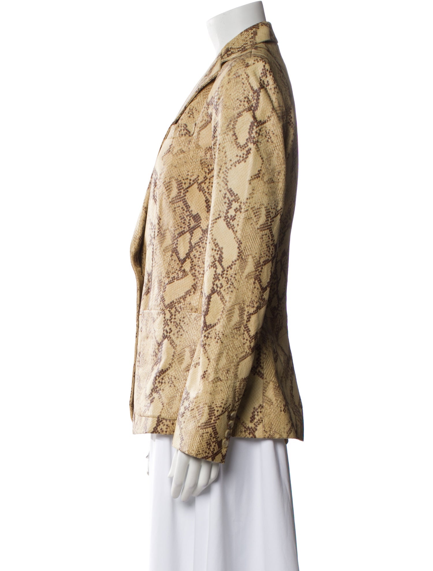 Lauren Ralph Lauren Lamb Leather Animal Print Blazer