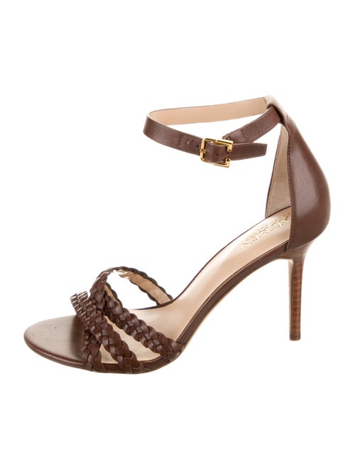 Lauren Ralph Lauren Leather Crystal Embellishments Sandals