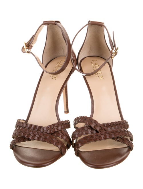 Lauren Ralph Lauren Leather Crystal Embellishments Sandals