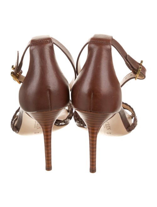 Lauren Ralph Lauren Leather Crystal Embellishments Sandals