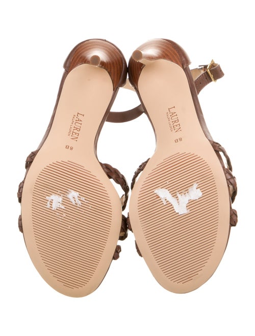 Lauren Ralph Lauren Leather Crystal Embellishments Sandals