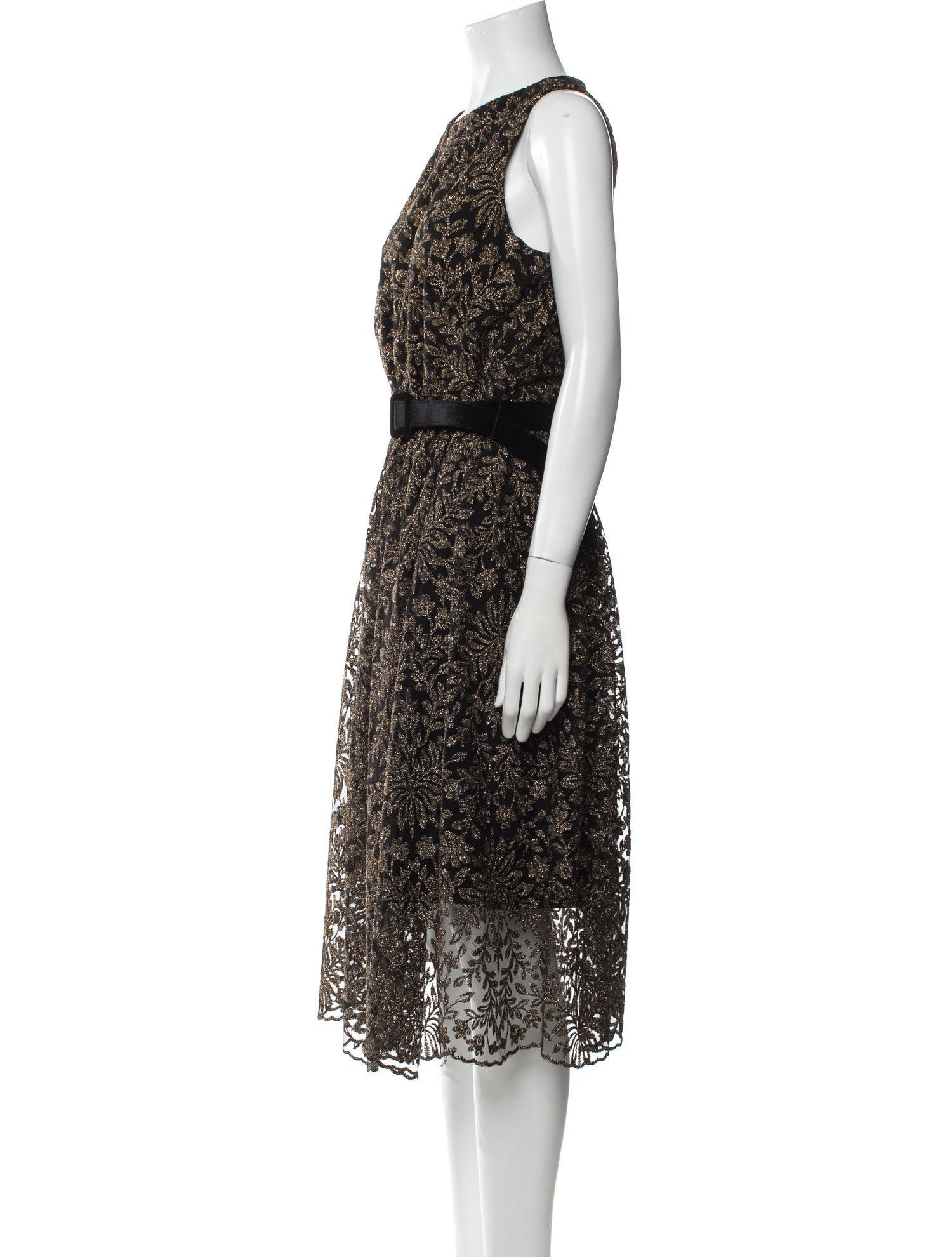 Lauren Ralph Lauren Lace Pattern Midi Length Dress