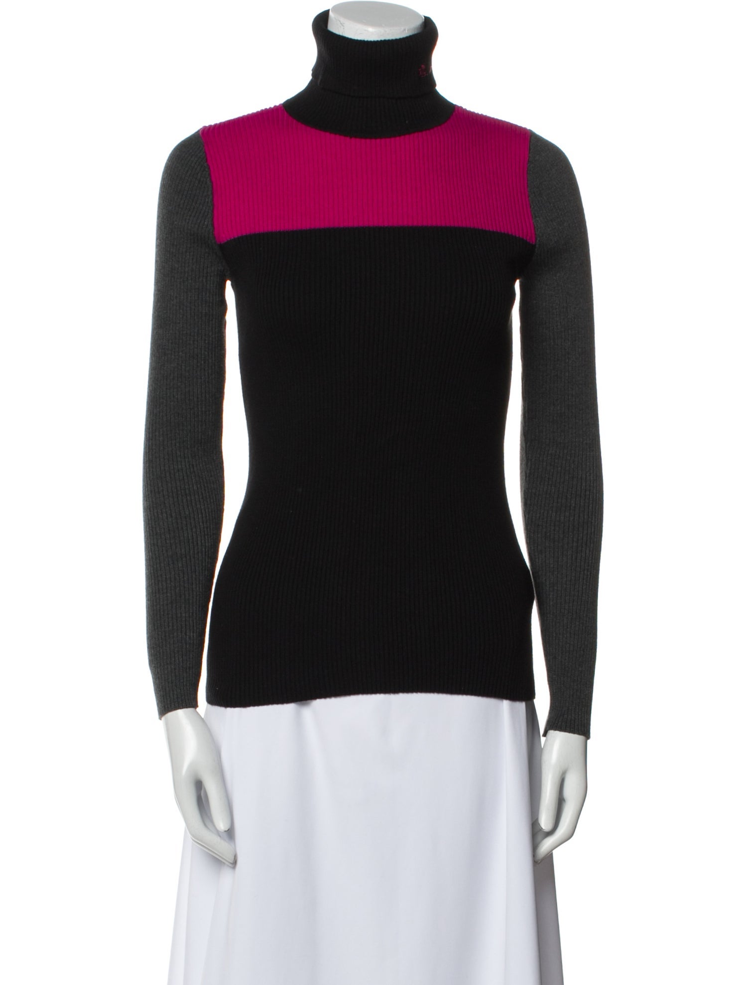 Lauren Ralph Lauren Colorblock Pattern Turtleneck Sweater