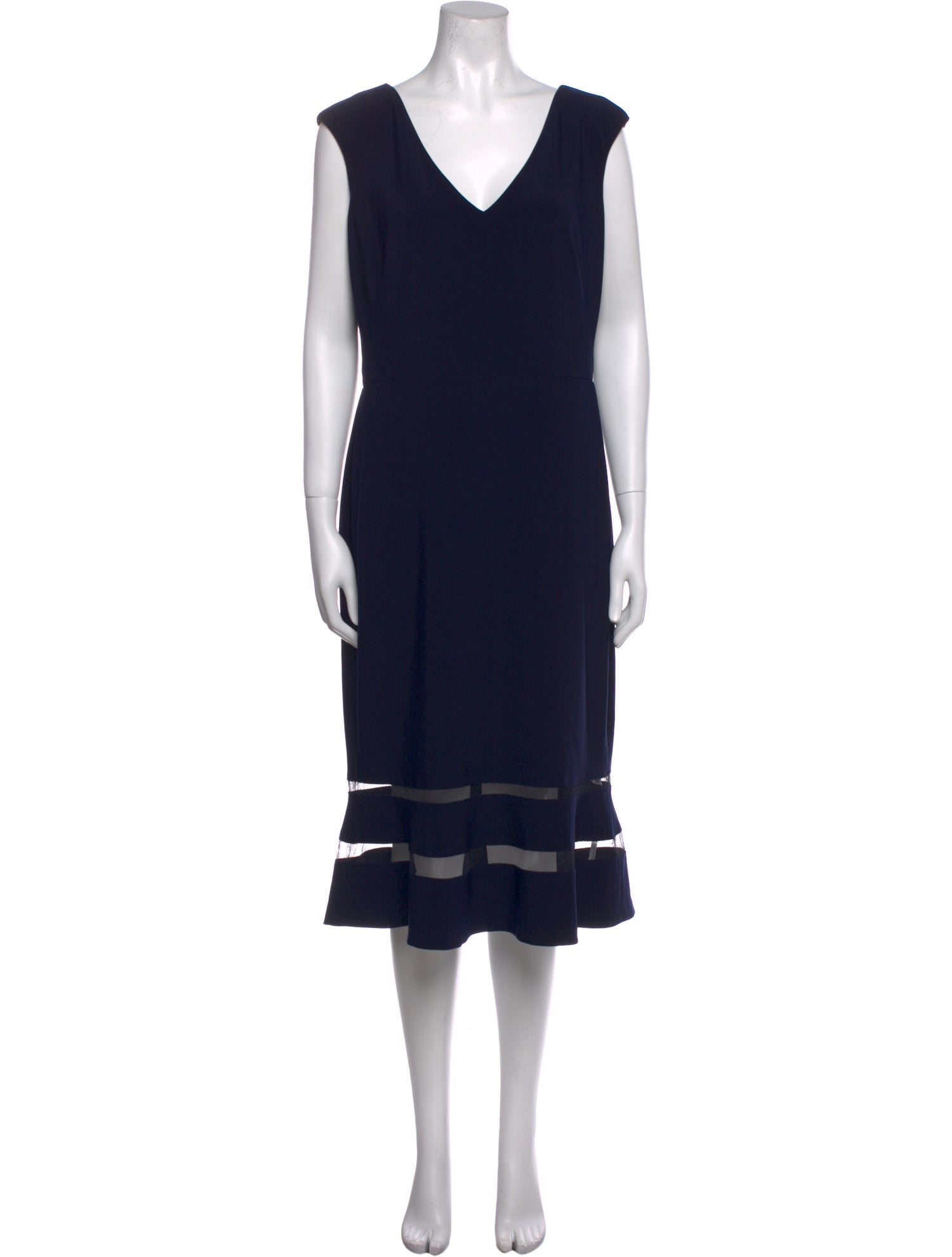 Lauren Ralph Lauren V-Neck Midi Length Dress