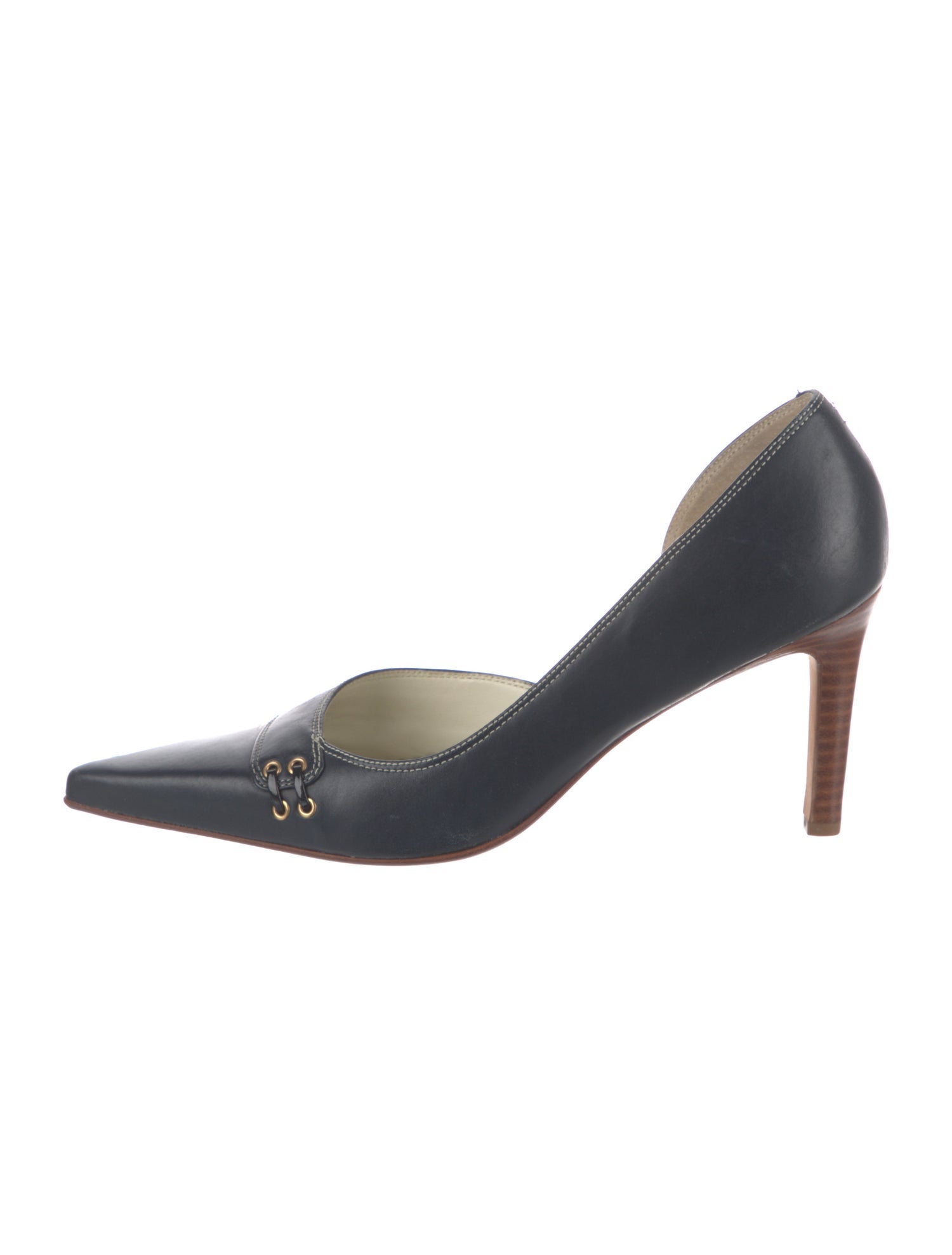 Lauren Ralph Lauren Leather Colorblock Pattern D'Orsay Pumps