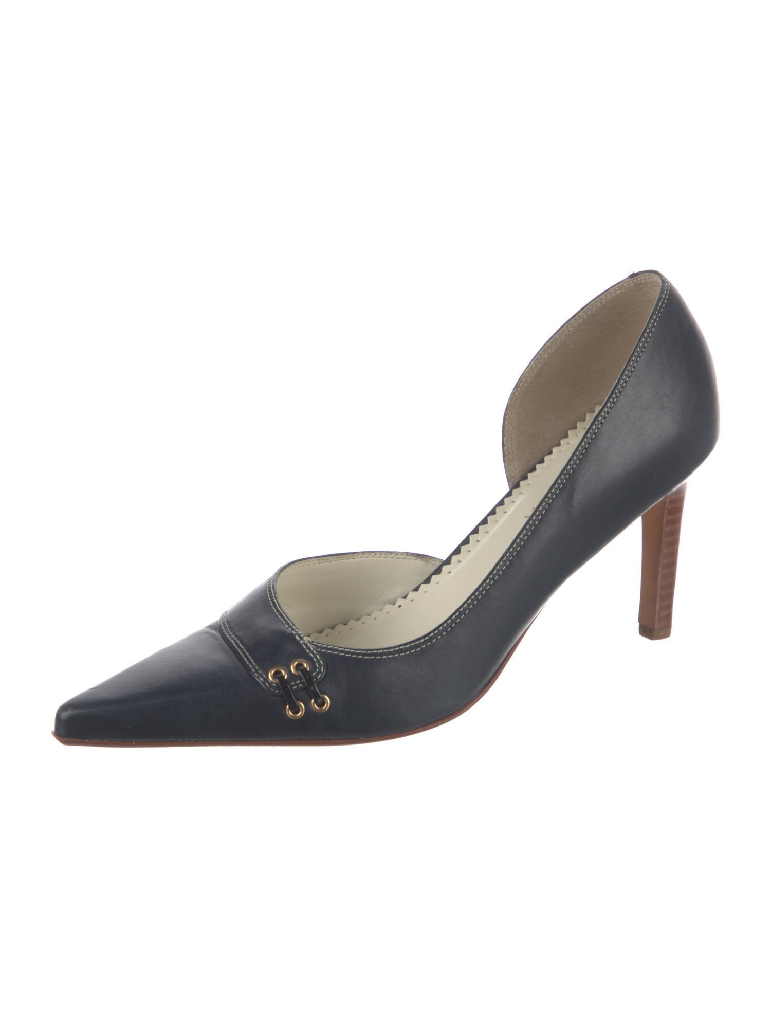 Lauren Ralph Lauren Leather Colorblock Pattern D'Orsay Pumps