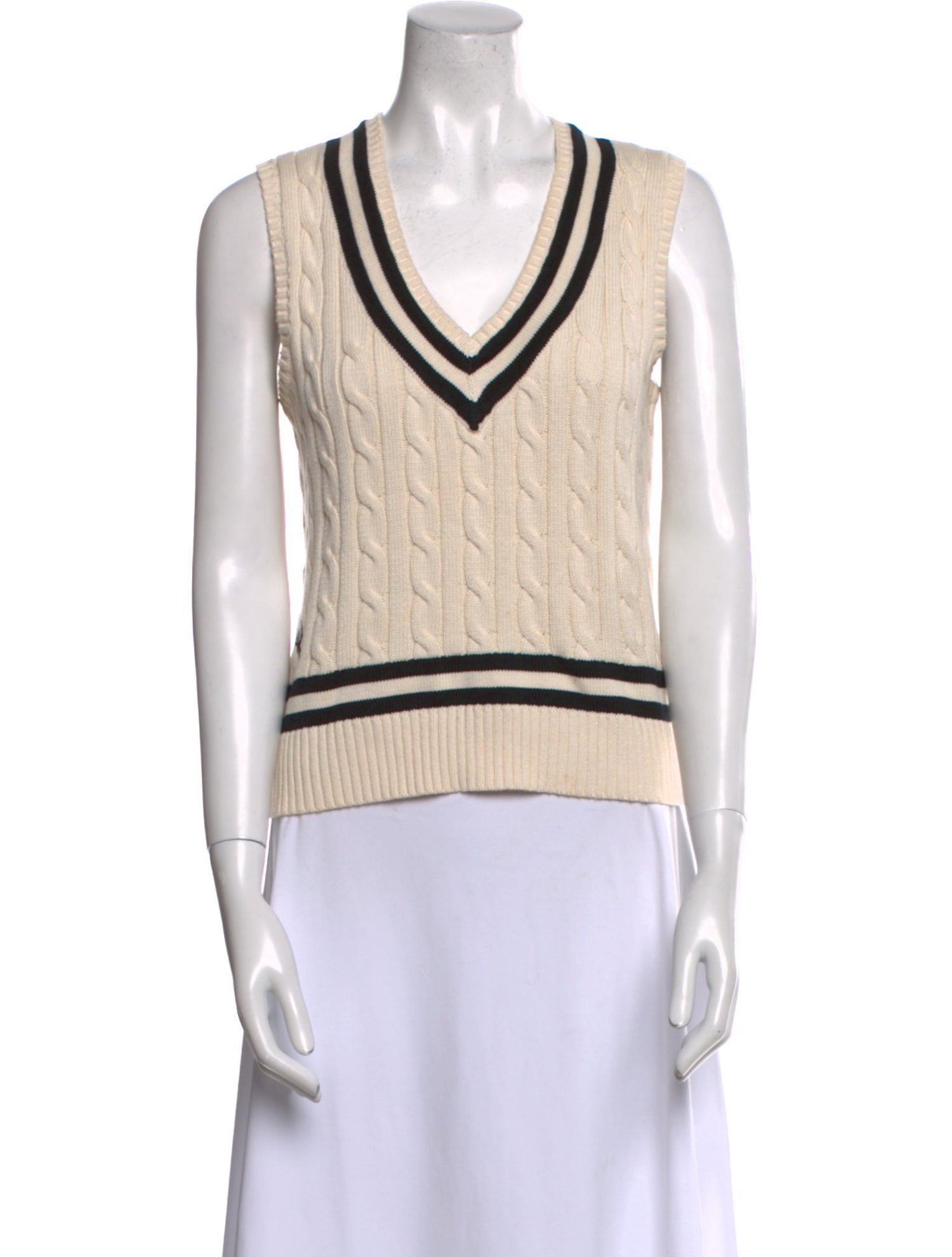 Lauren Ralph Lauren Striped V-Neck Sweater