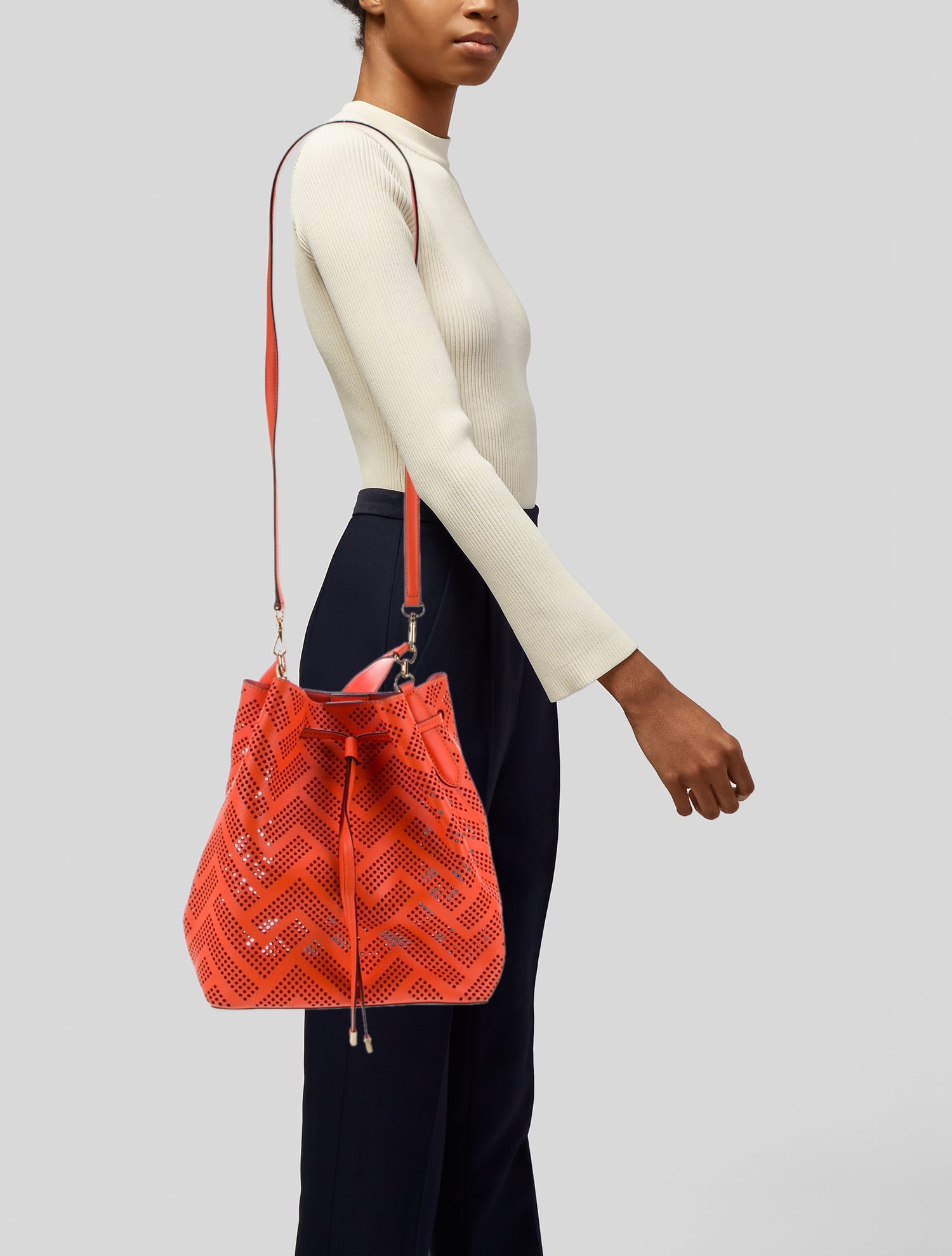 Lauren Ralph Lauren Leather Bucket Bag