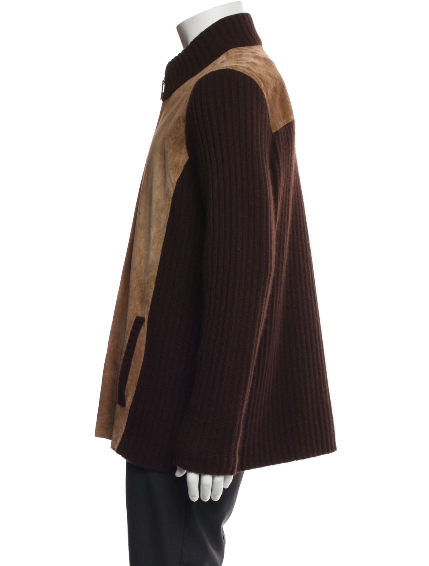 Lauren Ralph Lauren Leather Colorblock Pattern Jacket