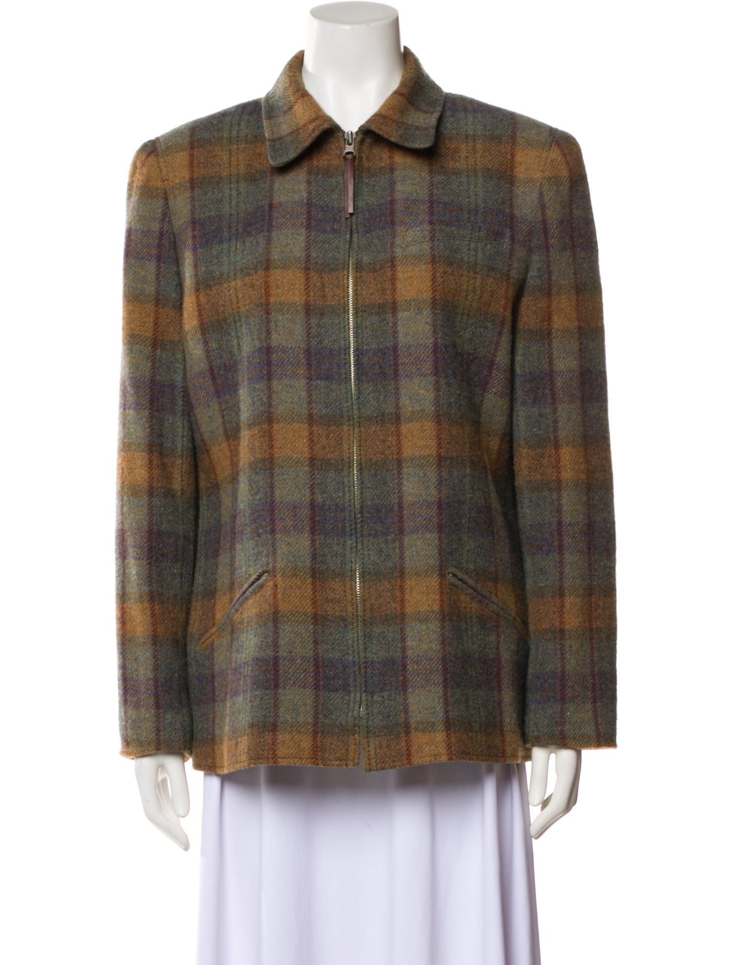 Lauren Ralph Lauren Wool Plaid Print Jacket