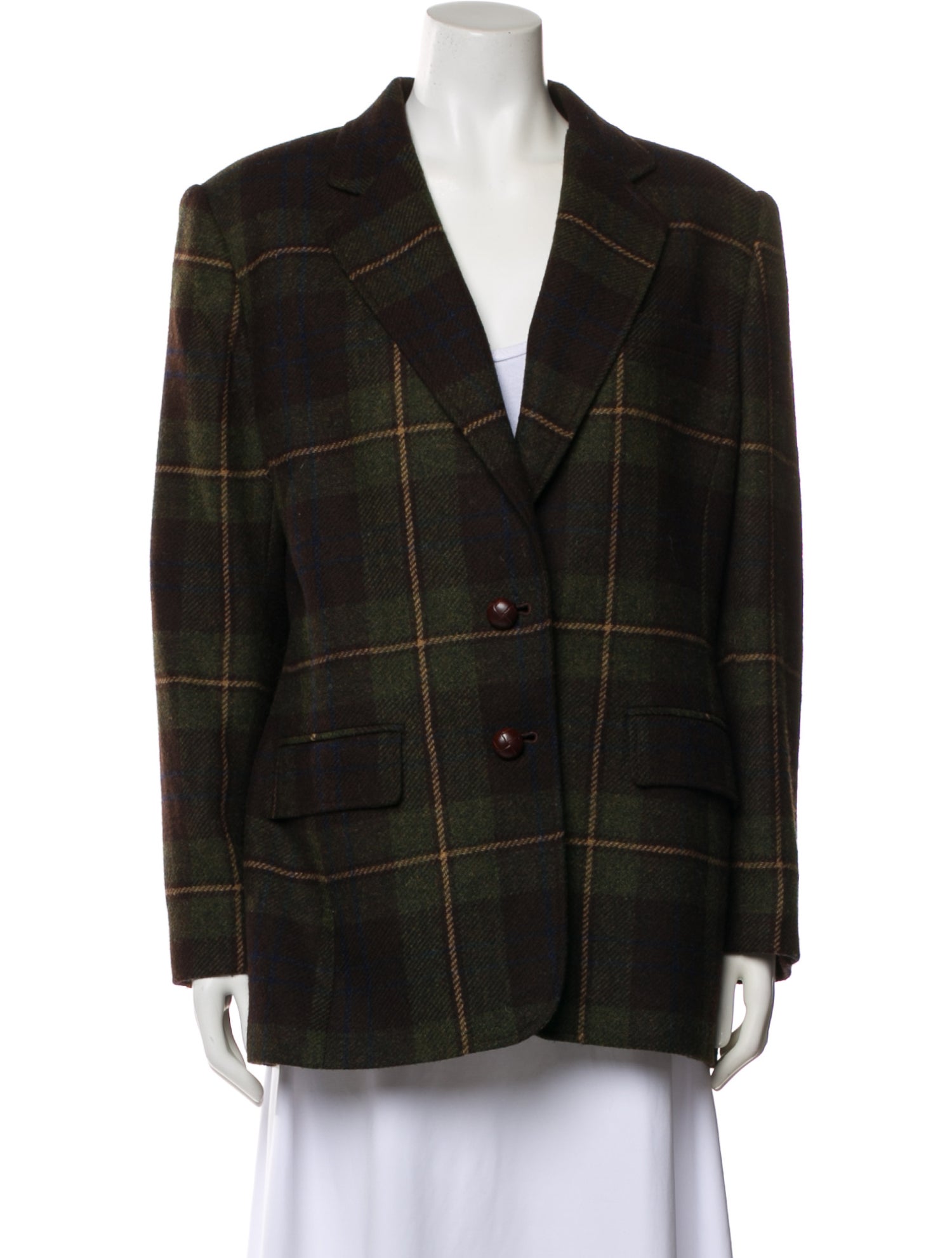 Lauren Ralph Lauren Wool Plaid Print Blazer